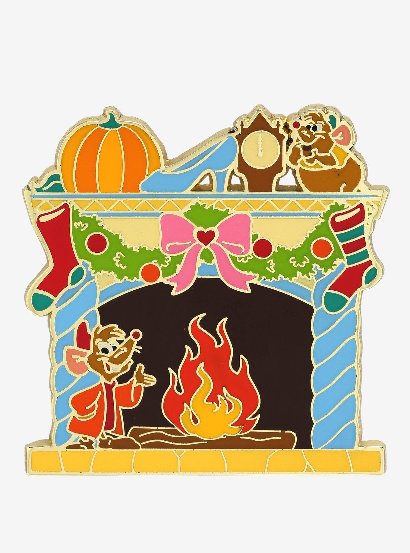 Disney Cinderella Holiday Fireplace Enamel Pin BoxLunch Exclusive