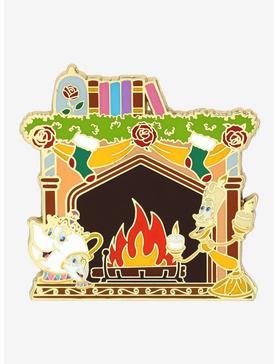 Disney Beauty and the Beast Holiday Fireplace Enamel Pin - BoxLunch Exclusive, , hi-res