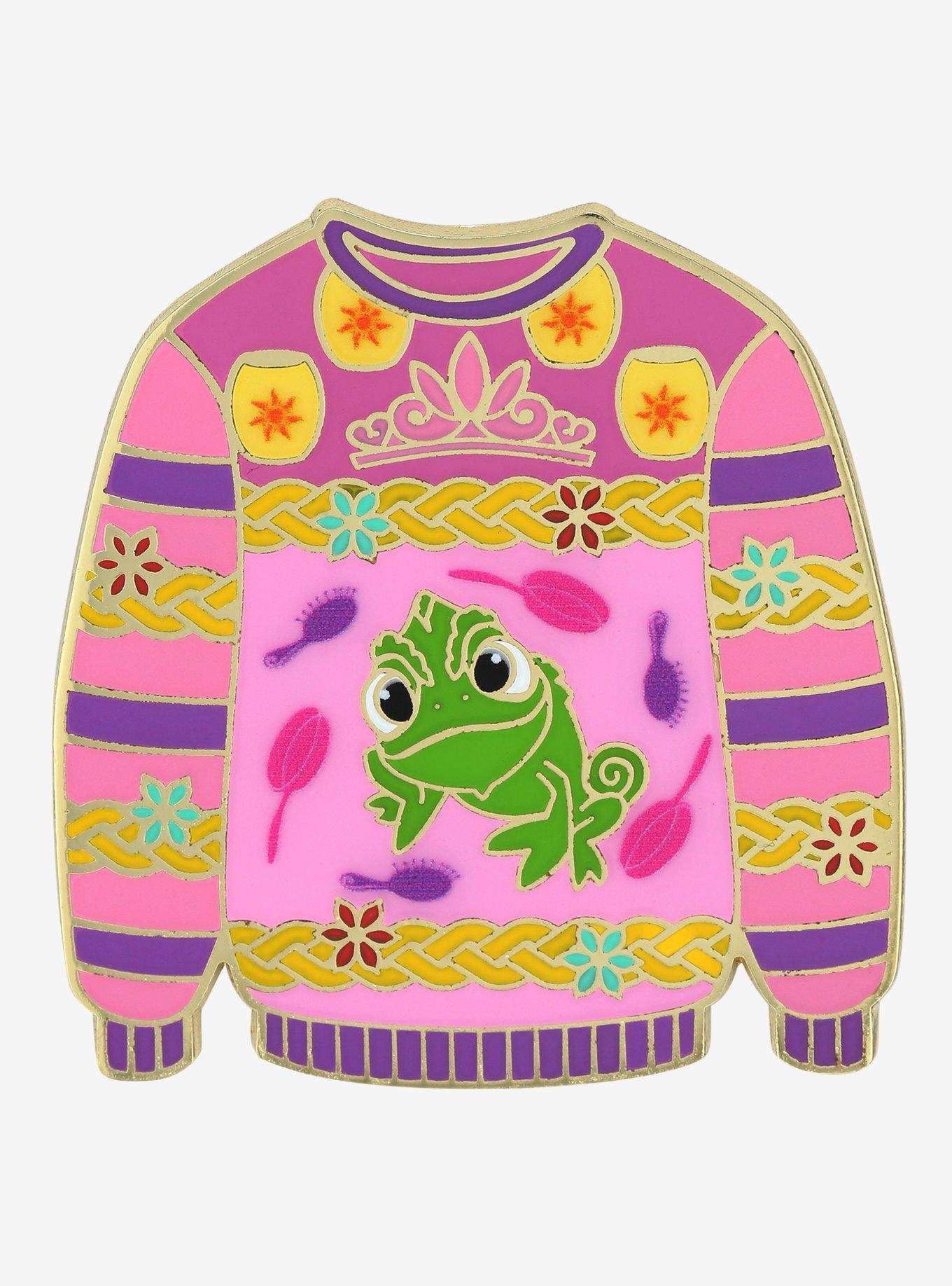 Disney Tangled Pascal Ugly Sweater Enamel Pin - BoxLunch Exclusive, , hi-res