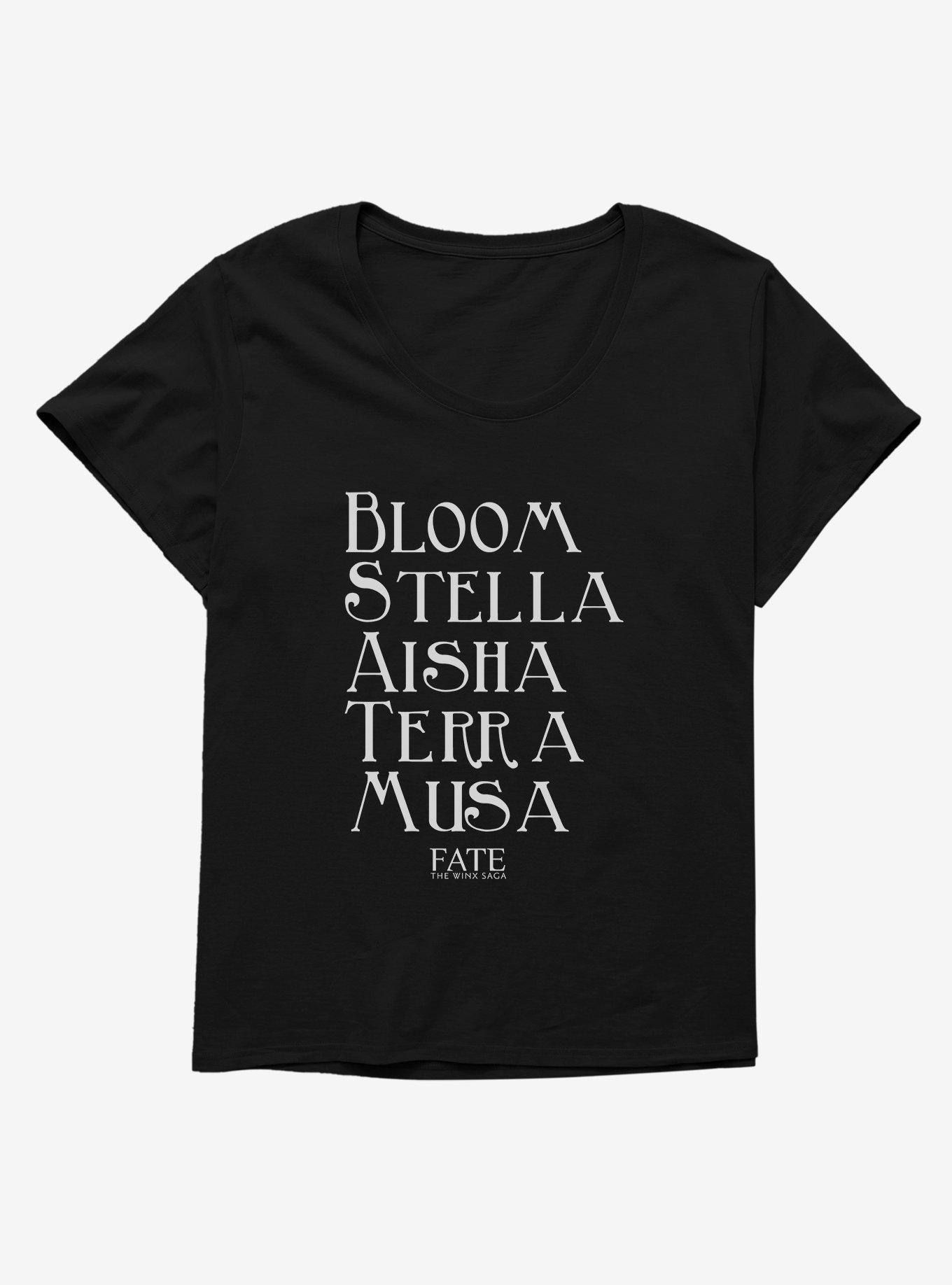 Fate: The Winx Saga Names Girls T-Shirt Plus Size, BLACK, hi-res