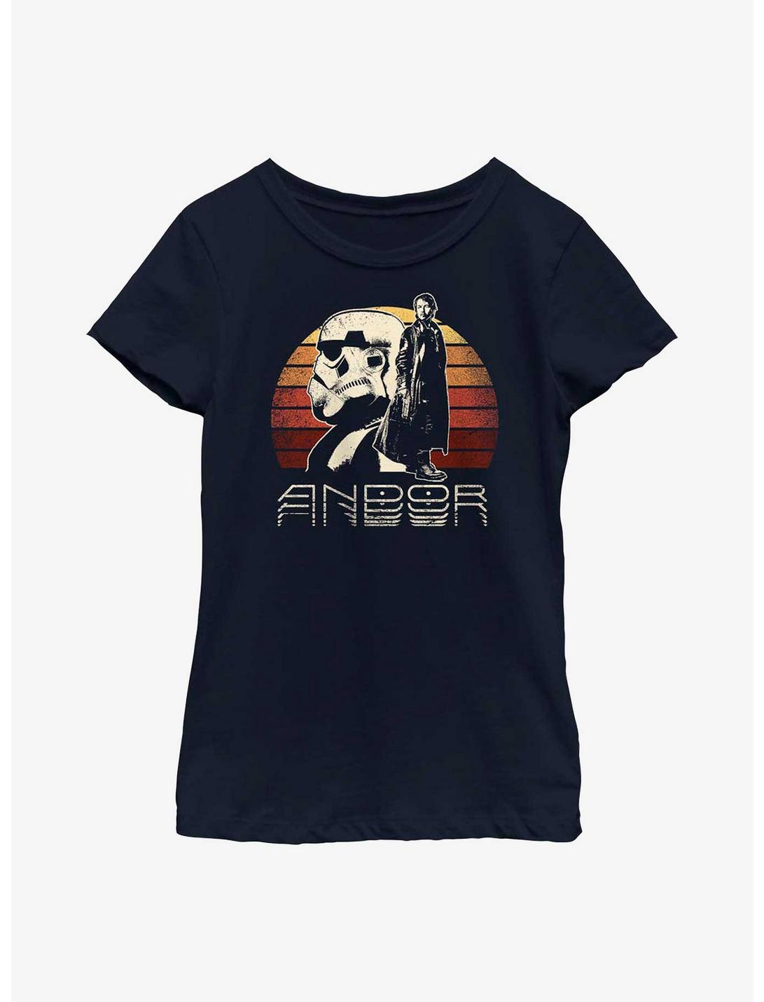 Star Wars Andor Trooper Sunset Youth Girls T-Shirt, NAVY, hi-res