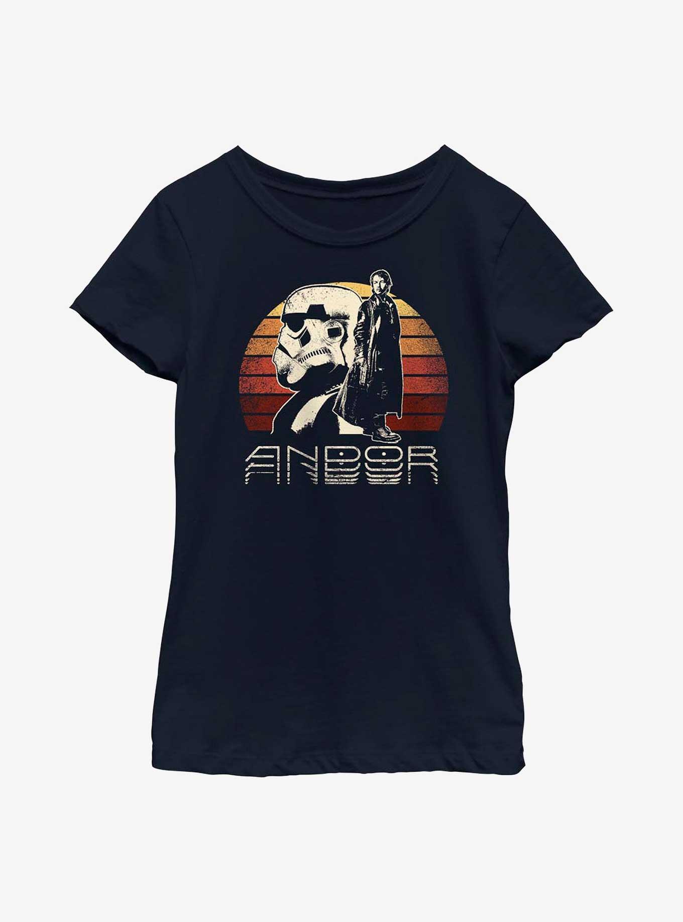 Star Wars Andor Trooper Sunset Youth Girls T-Shirt, NAVY, hi-res