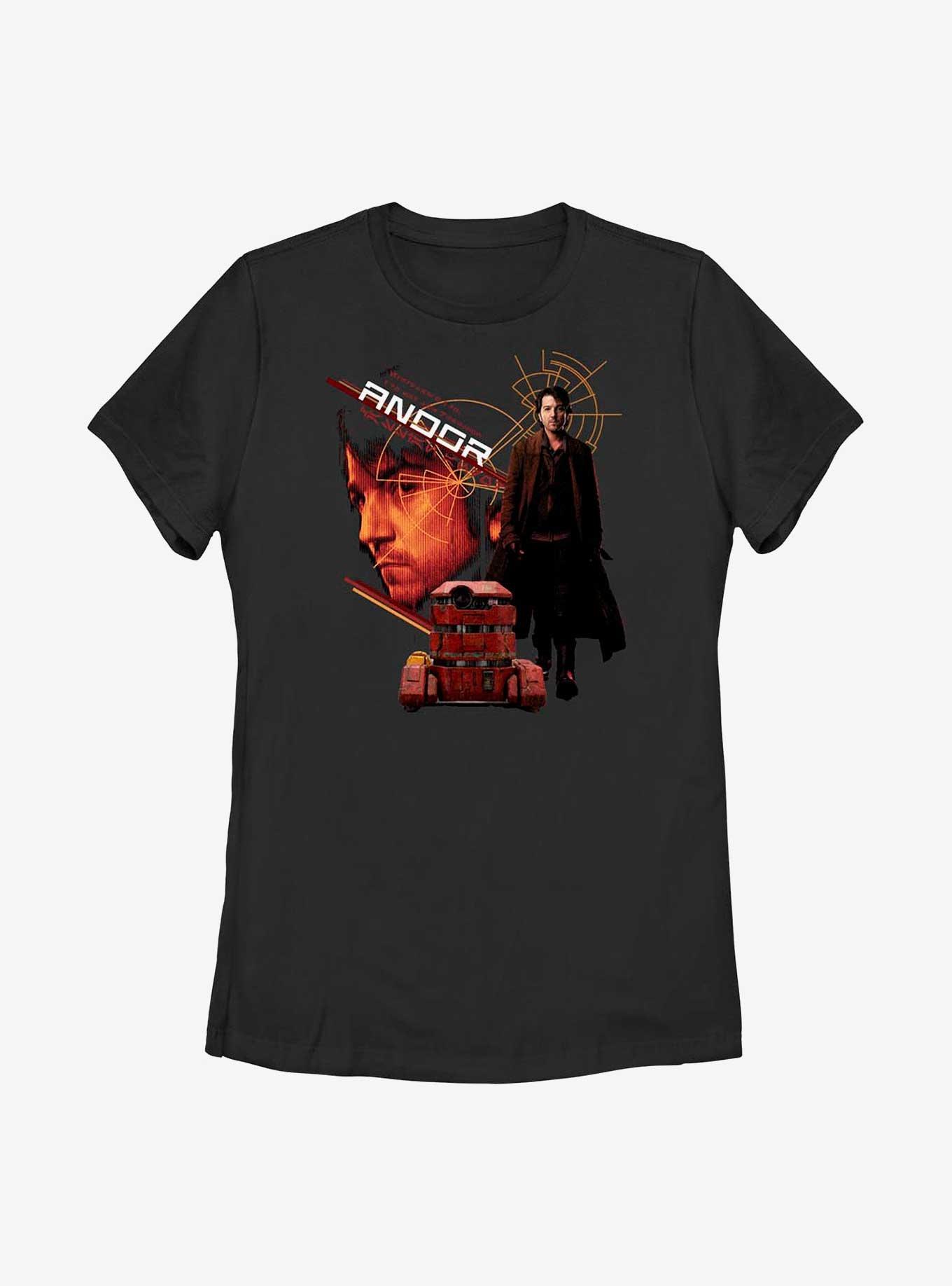 Star Wars Andor Caspian And B2EMO Information Womens T-Shirt, BLACK, hi-res