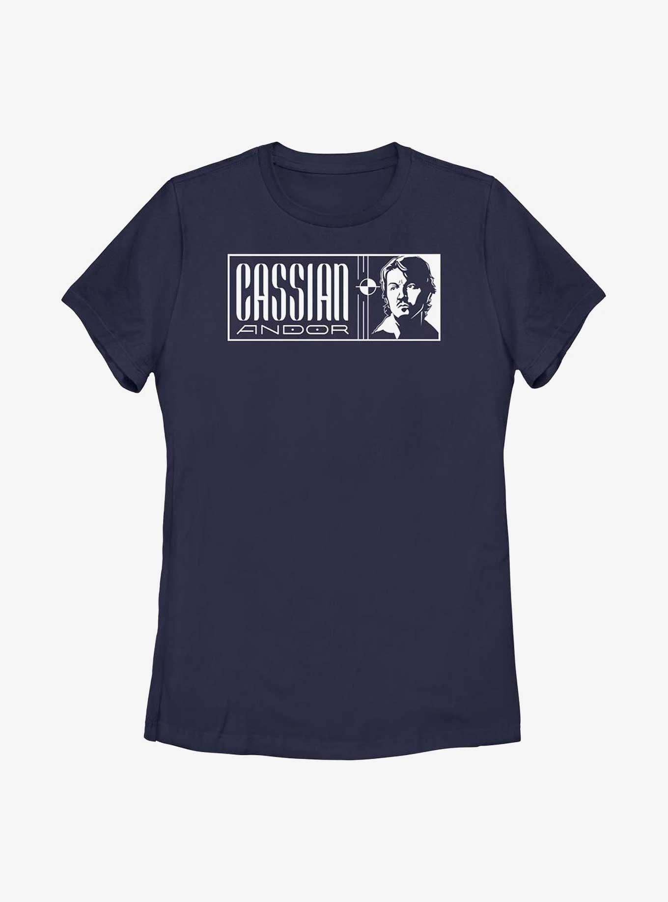 Star Wars Andor Cassian Portrait Womens T-Shirt, NAVY, hi-res