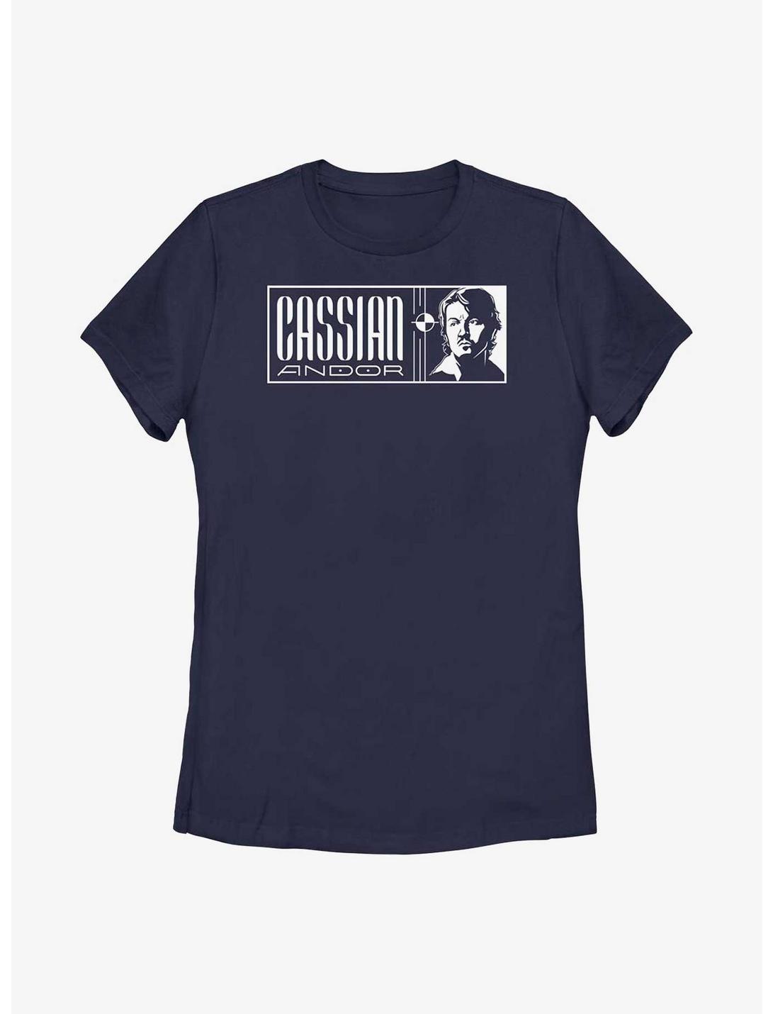 Star Wars Andor Cassian Portrait Womens T-Shirt, NAVY, hi-res