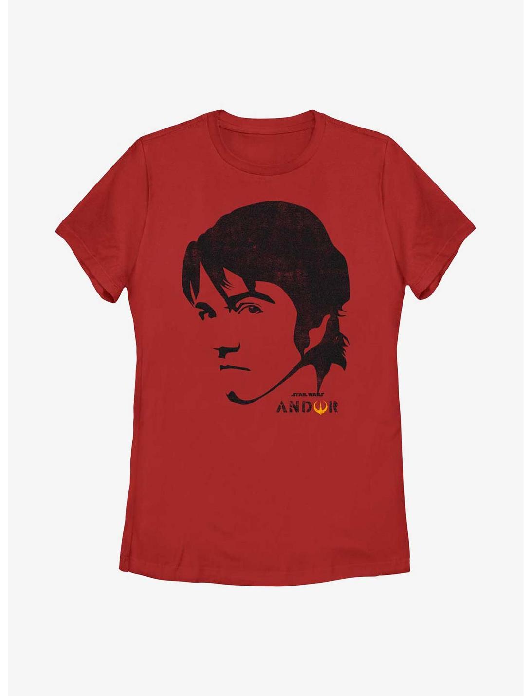 Star Wars Andor Face Art Womens T-Shirt, RED, hi-res