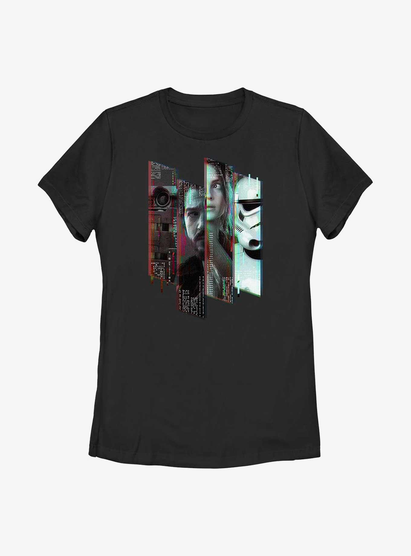 Star Wars Andor Group Glitch Womens T-Shirt, BLACK, hi-res