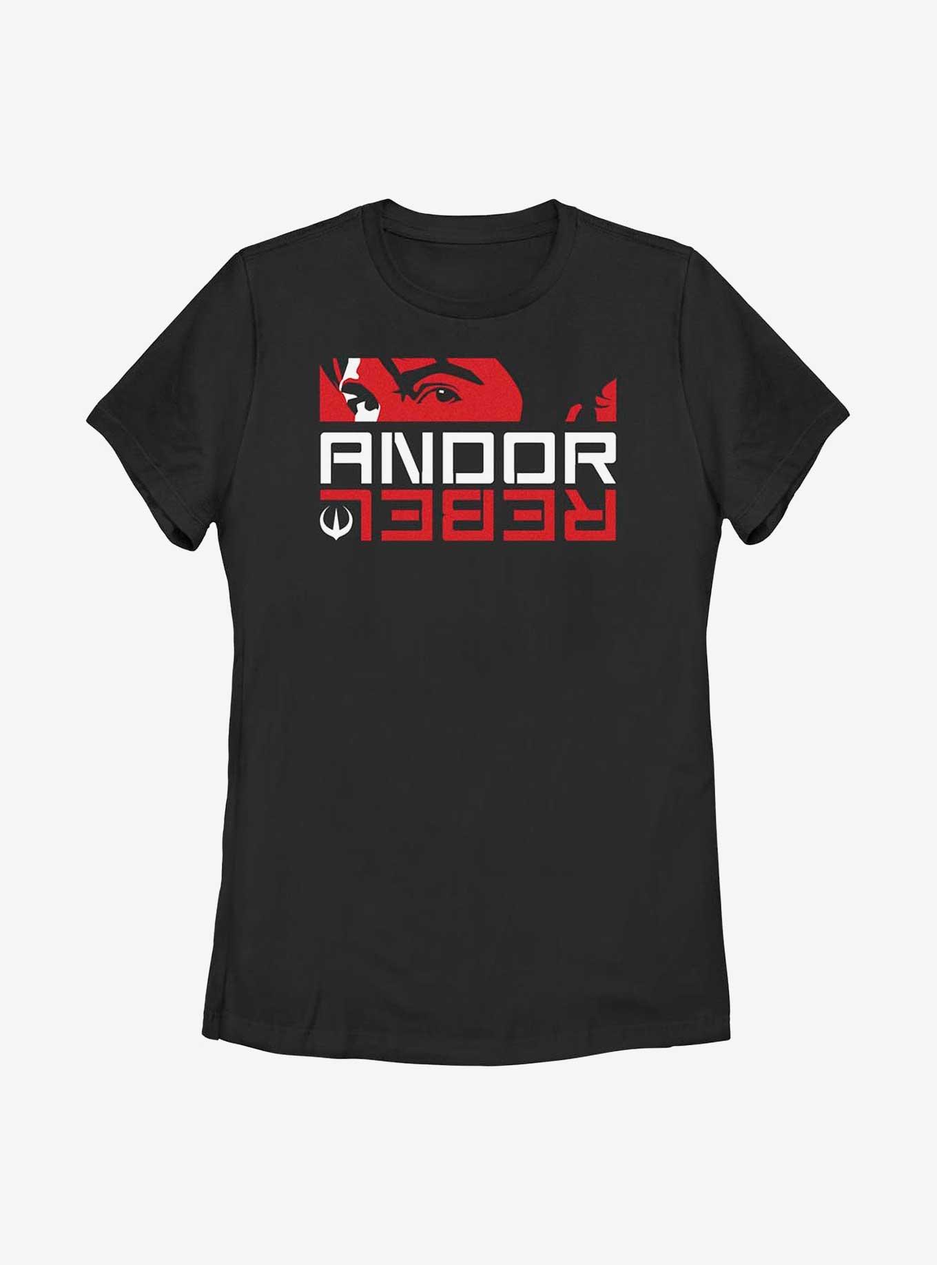 Star Wars Andor Rebel Panel Womens T-Shirt, BLACK, hi-res