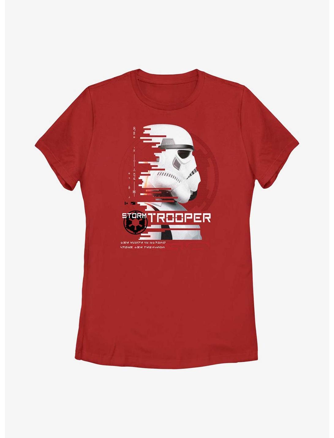 Star Wars Andor Storm Trooper Infographic Womens T-Shirt, RED, hi-res