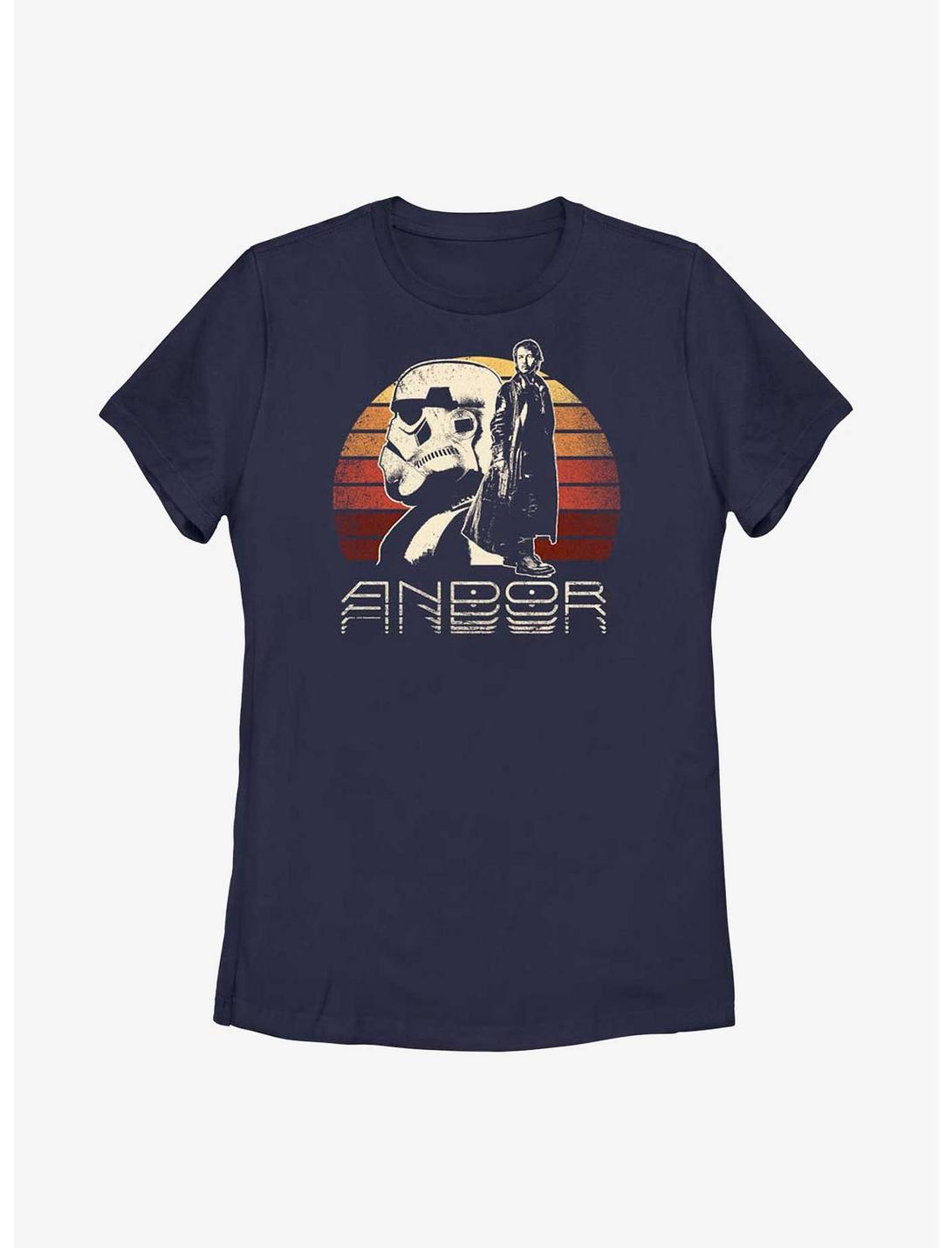 Star Wars Andor Trooper Sunset Womens T-Shirt, NAVY, hi-res
