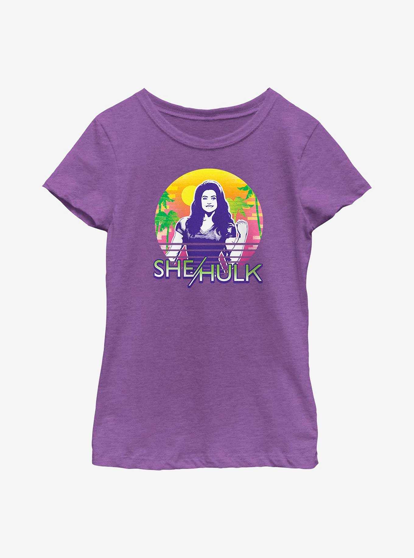 Marvel She-Hulk Icon Retro Sunset Youth Girls T-Shirt, , hi-res