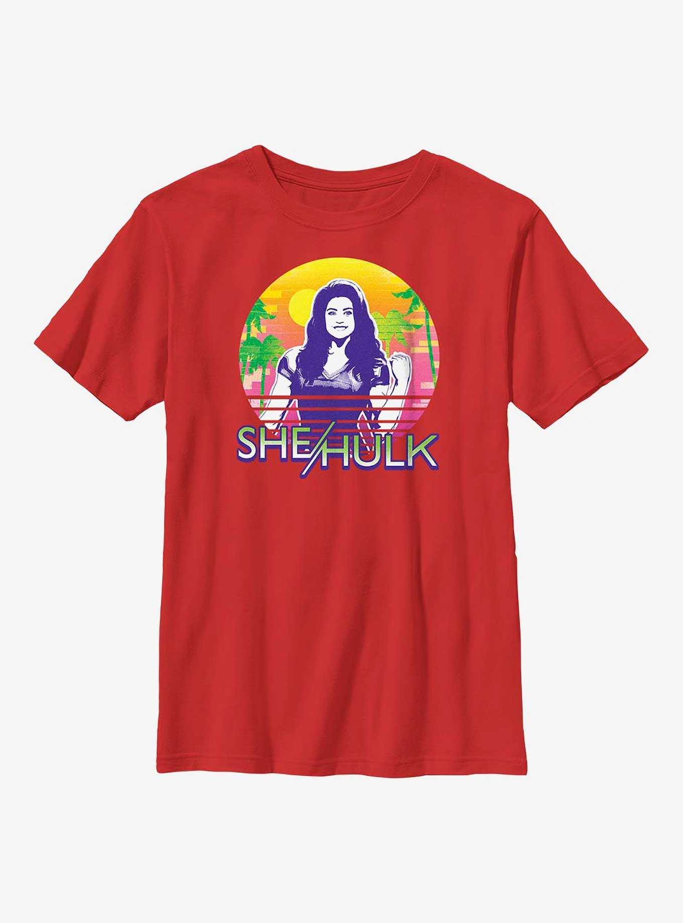 Marvel She-Hulk Icon Retro Sunset Youth T-Shirt, , hi-res