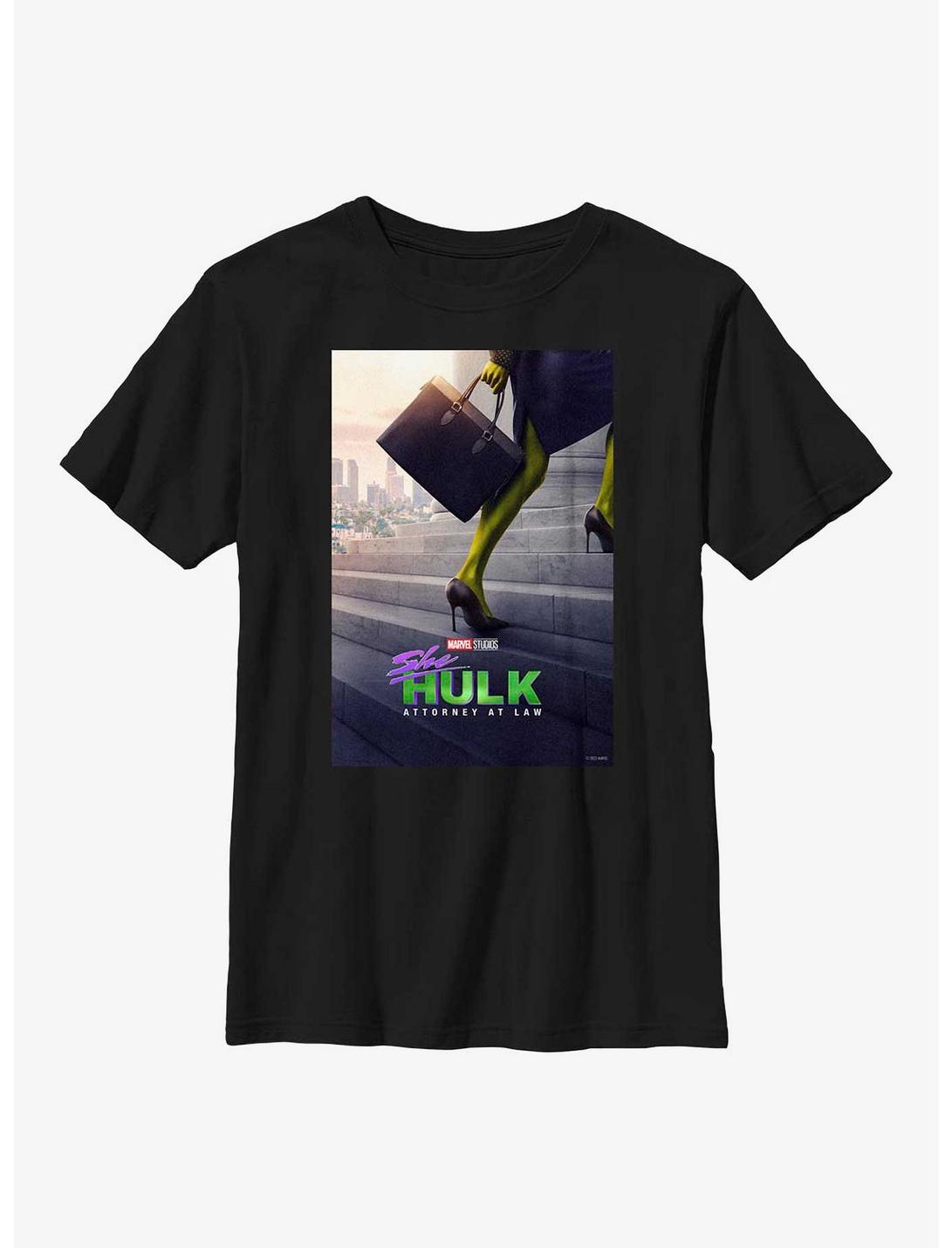 Marvel She-Hulk Poster Youth T-Shirt, BLACK, hi-res