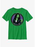 Plus Size Marvel She-Hulk Jennifer Walters Circle Badge Youth T-Shirt, KELLY, hi-res