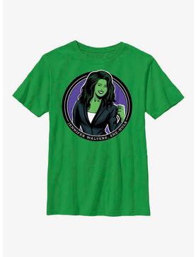 Plus Size Marvel She-Hulk Jennifer Walters Circle Badge Youth T-Shirt, , hi-res