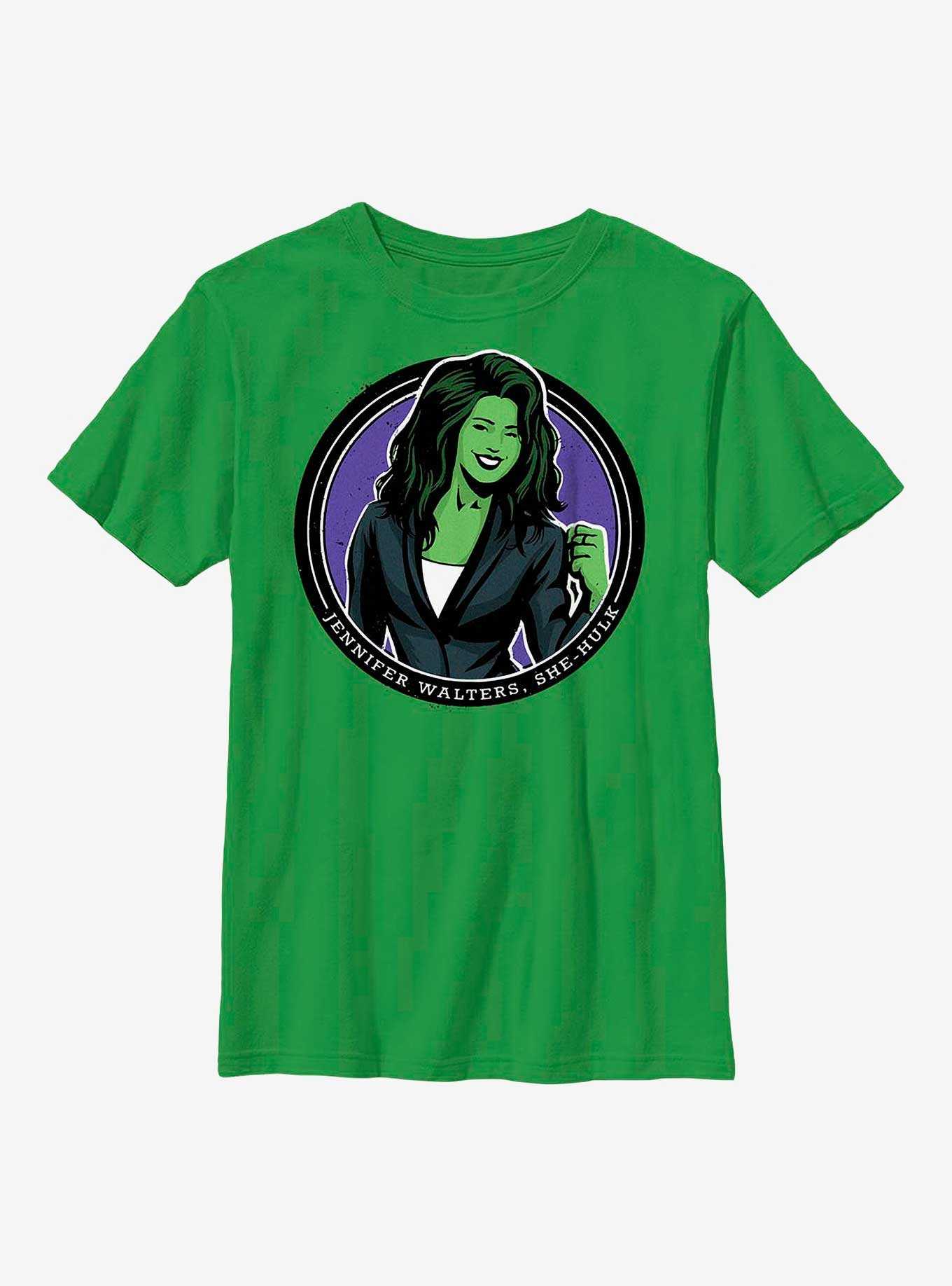 Marvel She-Hulk Jennifer Walters Circle Badge Youth T-Shirt, , hi-res