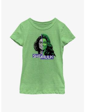 Marvel She-Hulk Face Split Youth Girls T-Shirt, , hi-res