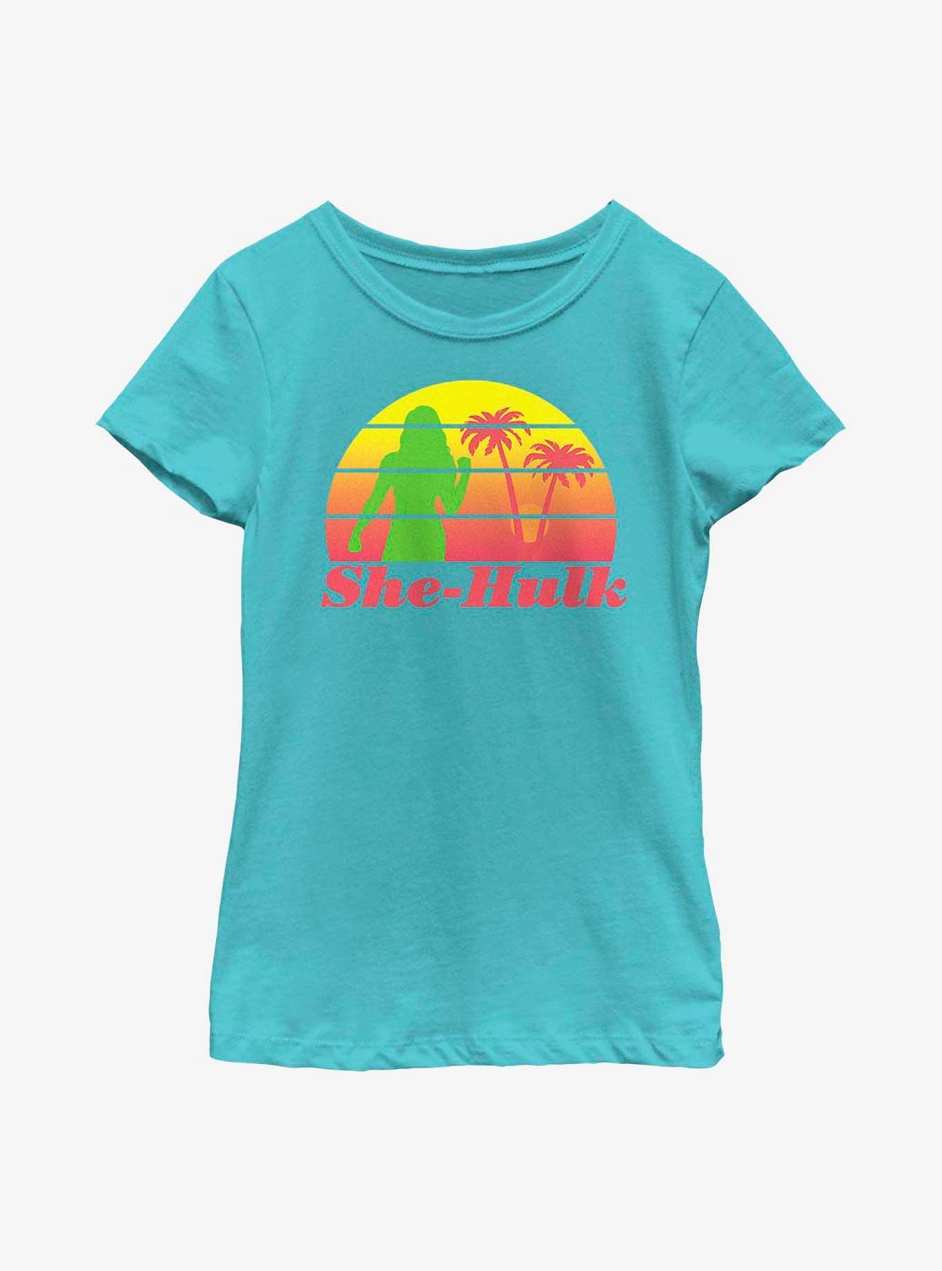 Marvel She-Hulk Retro Sunset Youth Girls T-Shirt, TAHI BLUE, hi-res