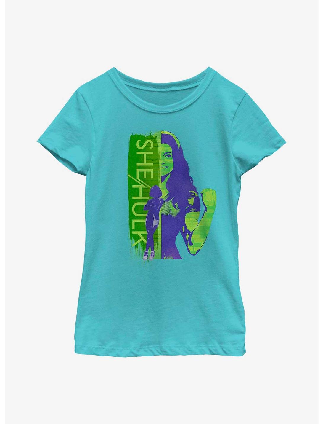 Marvel She-Hulk Silhouette Youth Girls T-Shirt, TAHI BLUE, hi-res