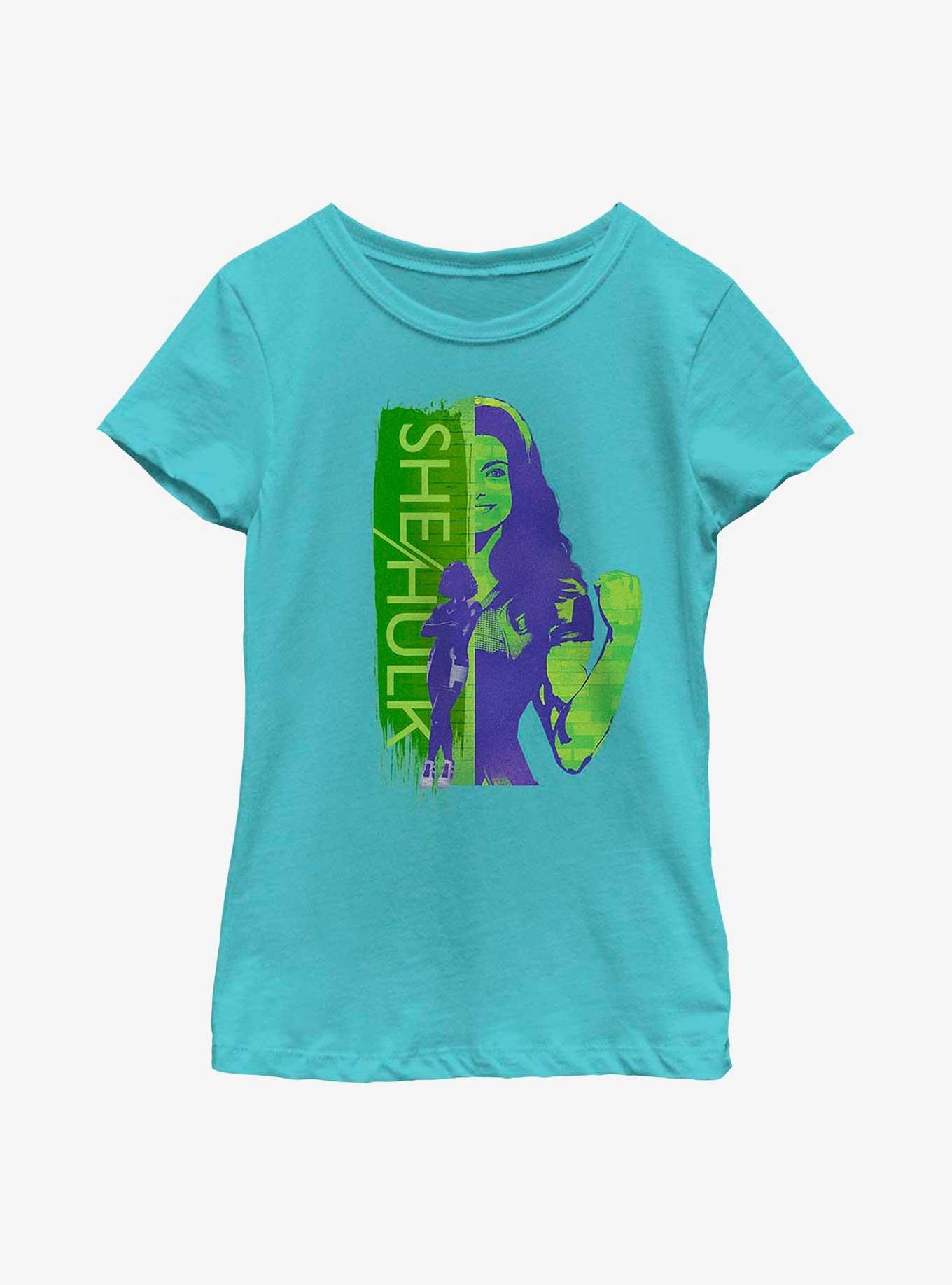 Marvel She-Hulk Silhouette Youth Girls T-Shirt, TAHI BLUE, hi-res