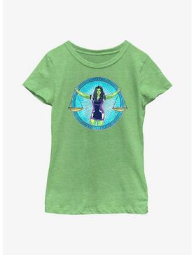 Marvel She-Hulk Superhuman Law Division Badge Youth Girls T-Shirt, , hi-res