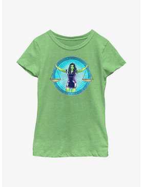 Marvel She-Hulk Superhuman Law Division Badge Youth Girls T-Shirt, , hi-res