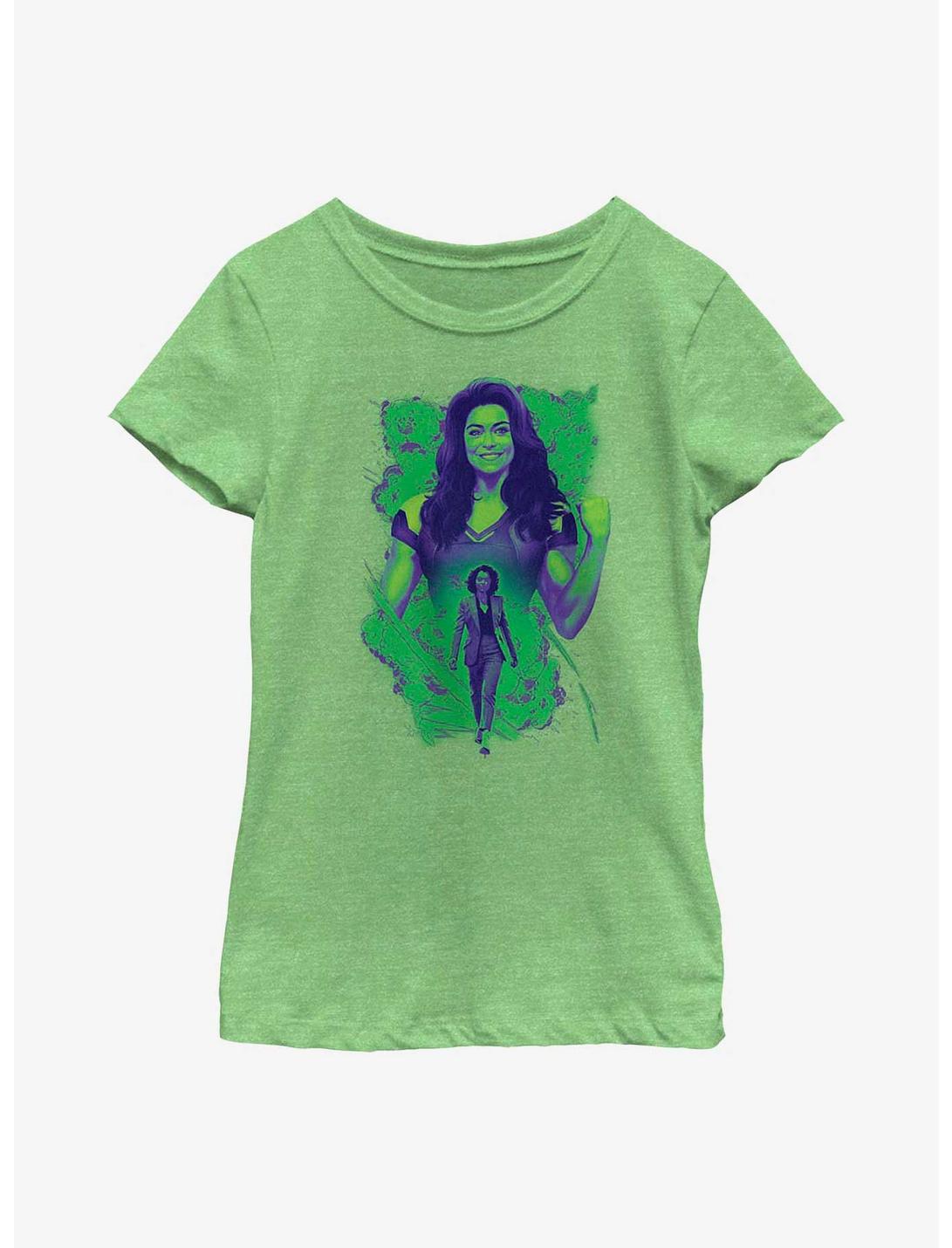 Marvel She-Hulk Transformation Youth Girls T-Shirt, GRN APPLE, hi-res