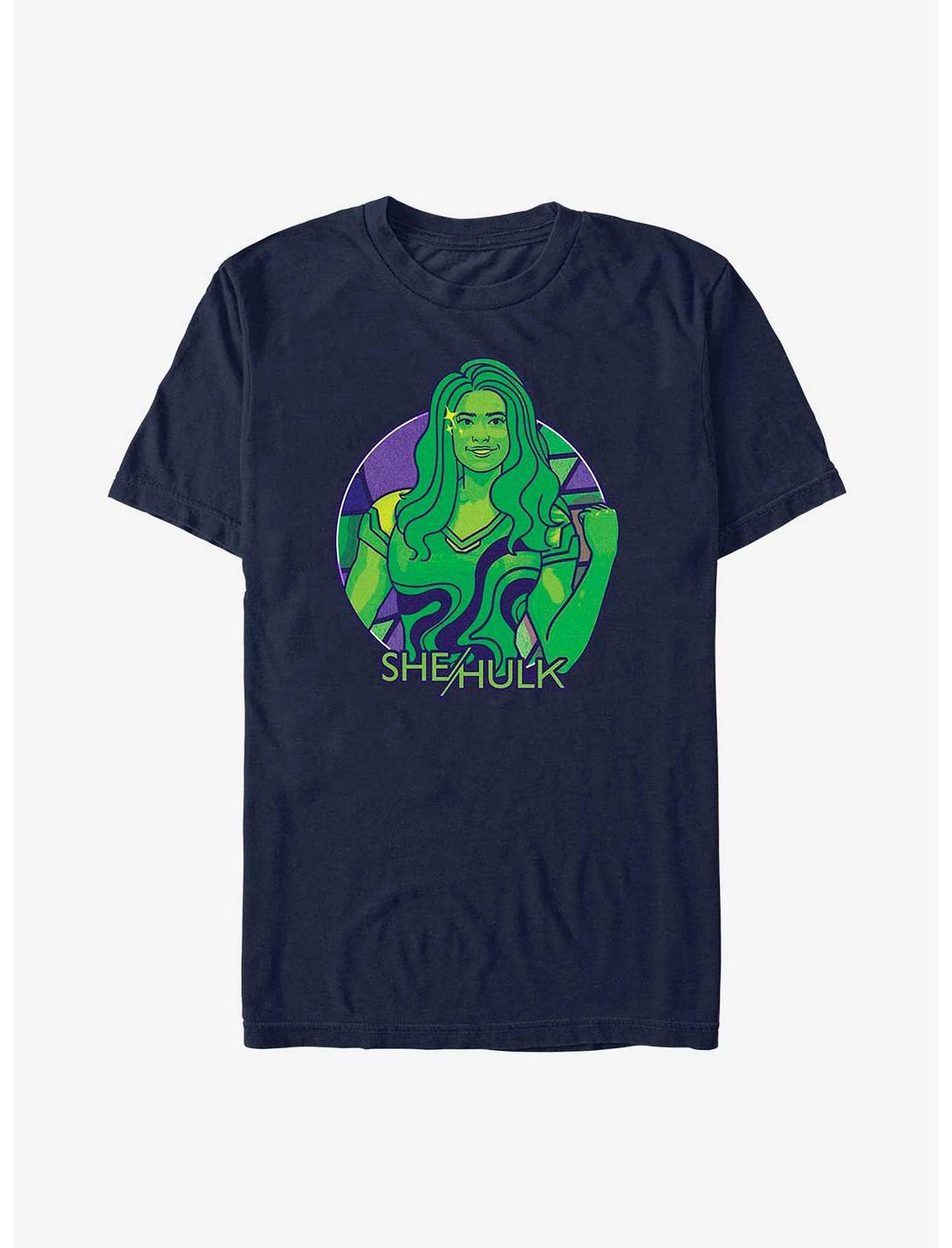 Marvel She-Hulk Color Block Circle Badge T-Shirt, NAVY, hi-res