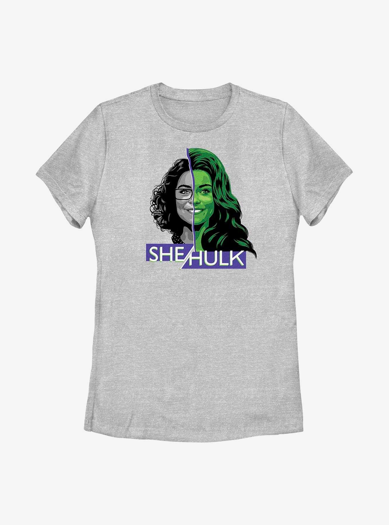 Marvel She-Hulk Face Split Womens T-Shirt, ATH HTR, hi-res