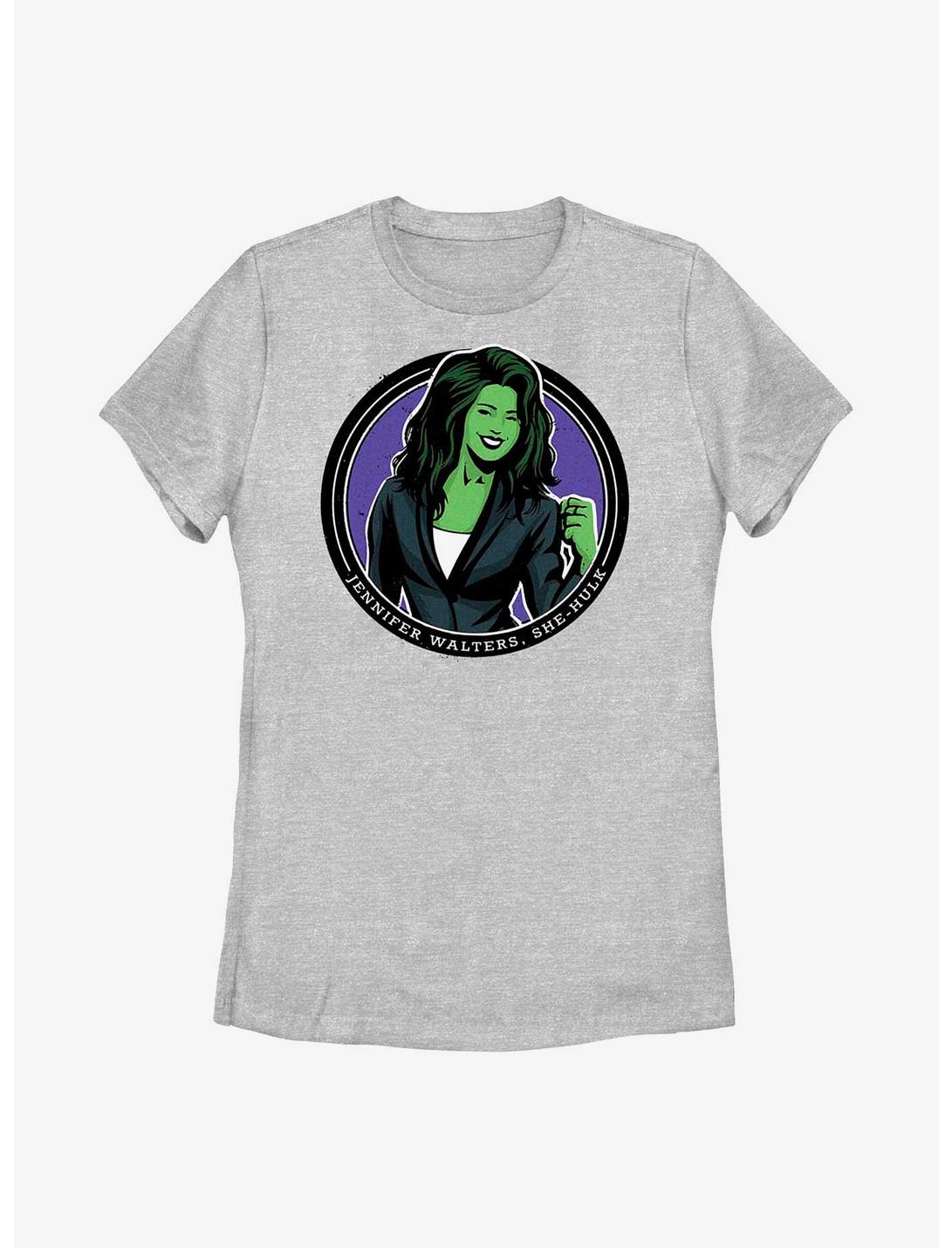Marvel She-Hulk Jennifer Walters Circle Badge Womens T-Shirt, ATH HTR, hi-res