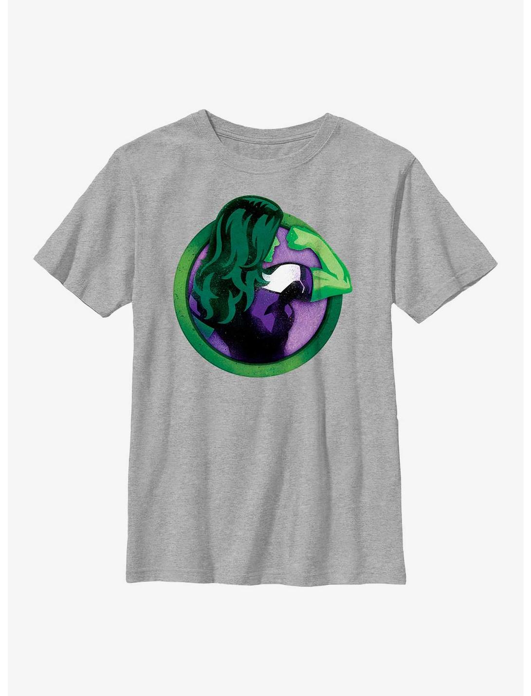 Marvel She-Hulk Arm Flex Badge Youth T-Shirt, ATH HTR, hi-res