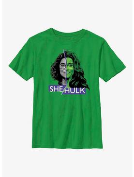 Marvel She-Hulk Face Split Youth T-Shirt, , hi-res