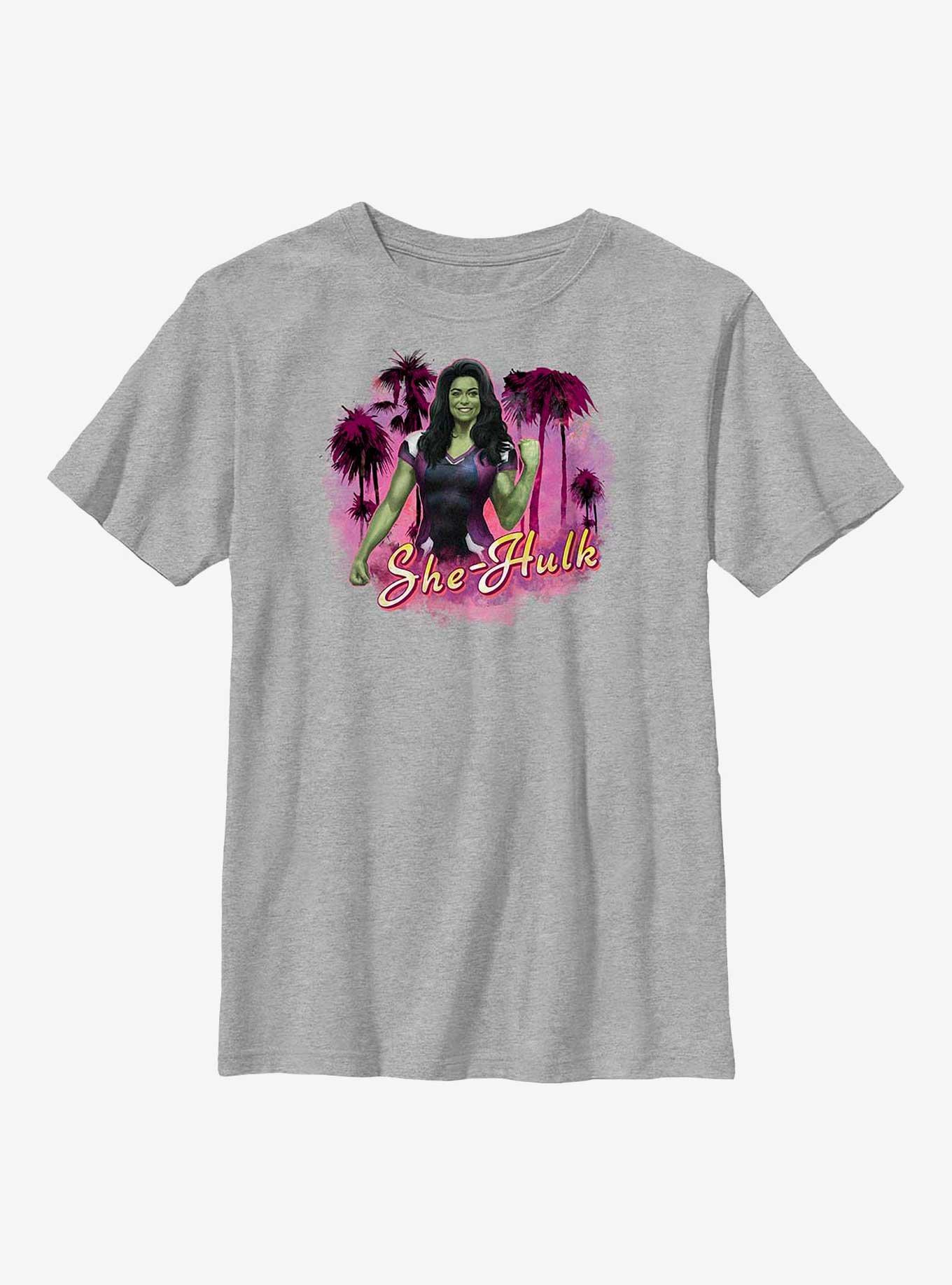 Marvel She-Hulk Palm Trees Youth T-Shirt, ATH HTR, hi-res