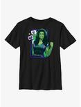 Marvel She-Hulk Phone Screen Youth T-Shirt, BLACK, hi-res