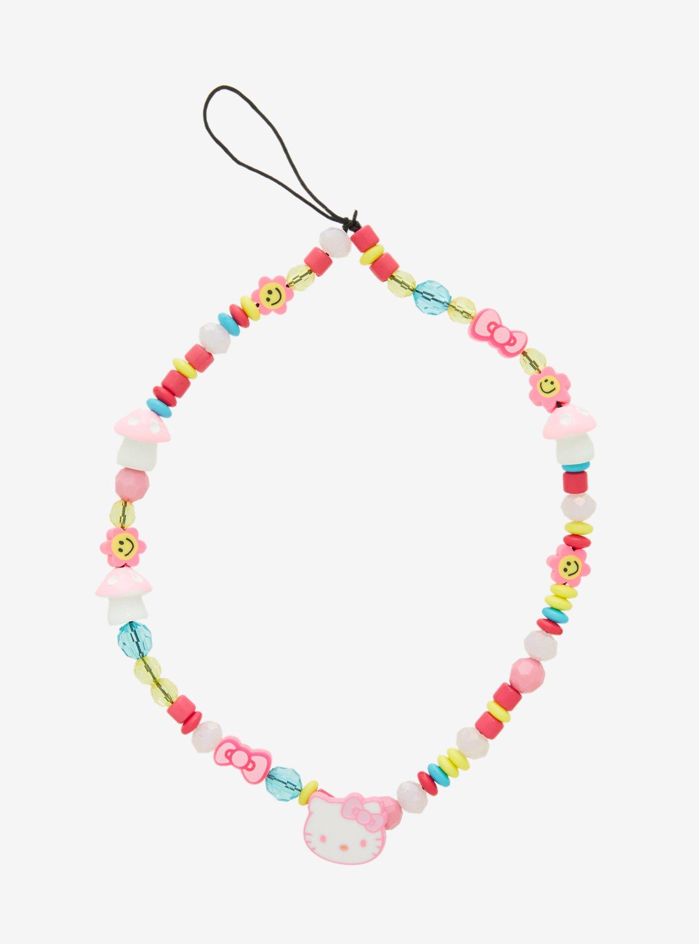 Hello Kitty Y2K Beaded Phone Charm, , hi-res