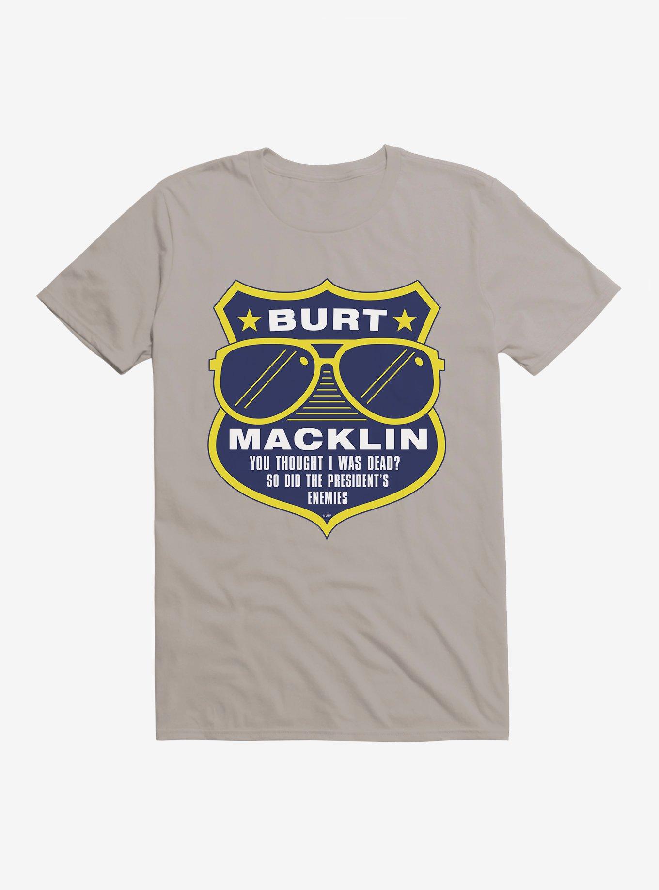 Parks And Recreation Burt Macklin Badge T-Shirt, LIGHT GREY, hi-res