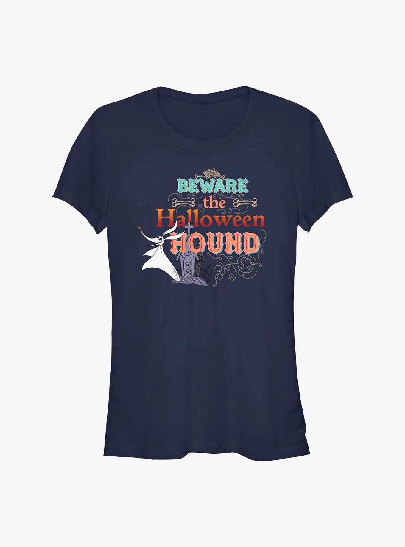 Disney The Nightmare Before Christmas Beware Zero Girls T-Shirt, NAVY, hi-res