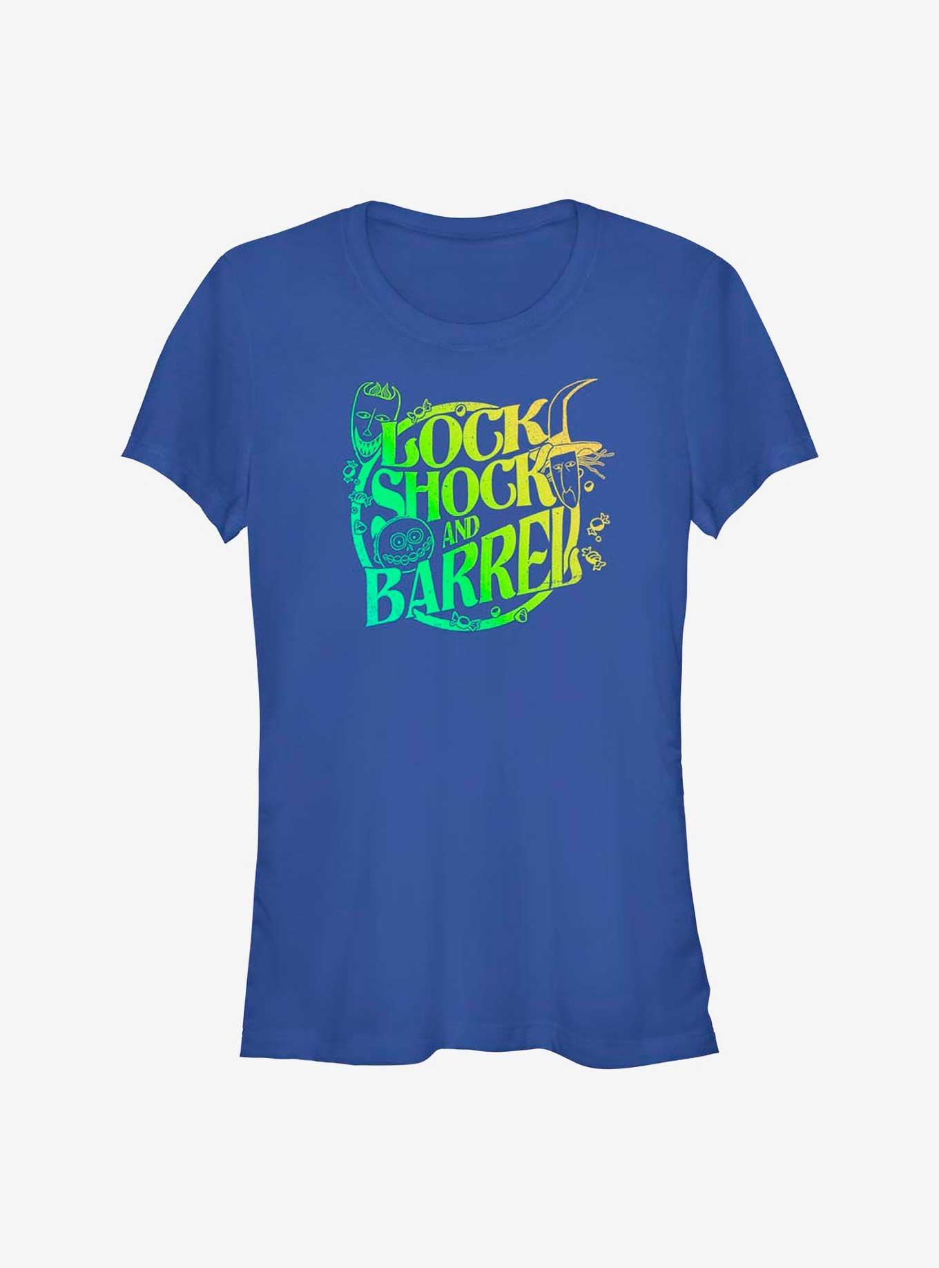 Disney The Nightmare Before Christmas Lock Shock and Barrel Girls T-Shirt, ROYAL, hi-res