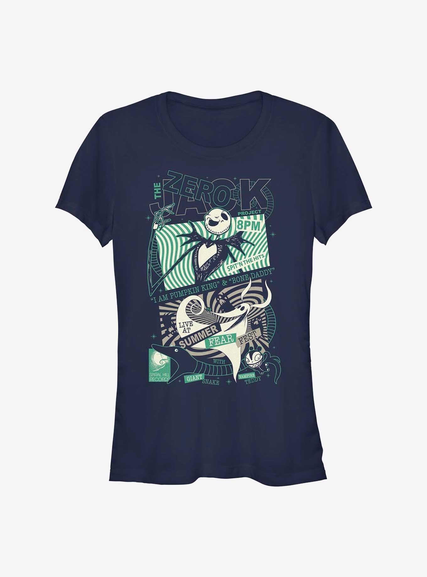 Disney The Nightmare Before Christmas Summer Fear Fest Jack Zero Girls T-Shirt, NAVY, hi-res