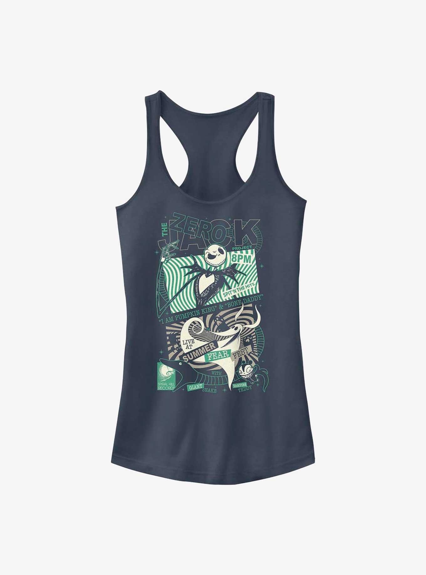 Disney The Nightmare Before Christmas Summer Fear Fest Jack Zero Girls Tank, INDIGO, hi-res