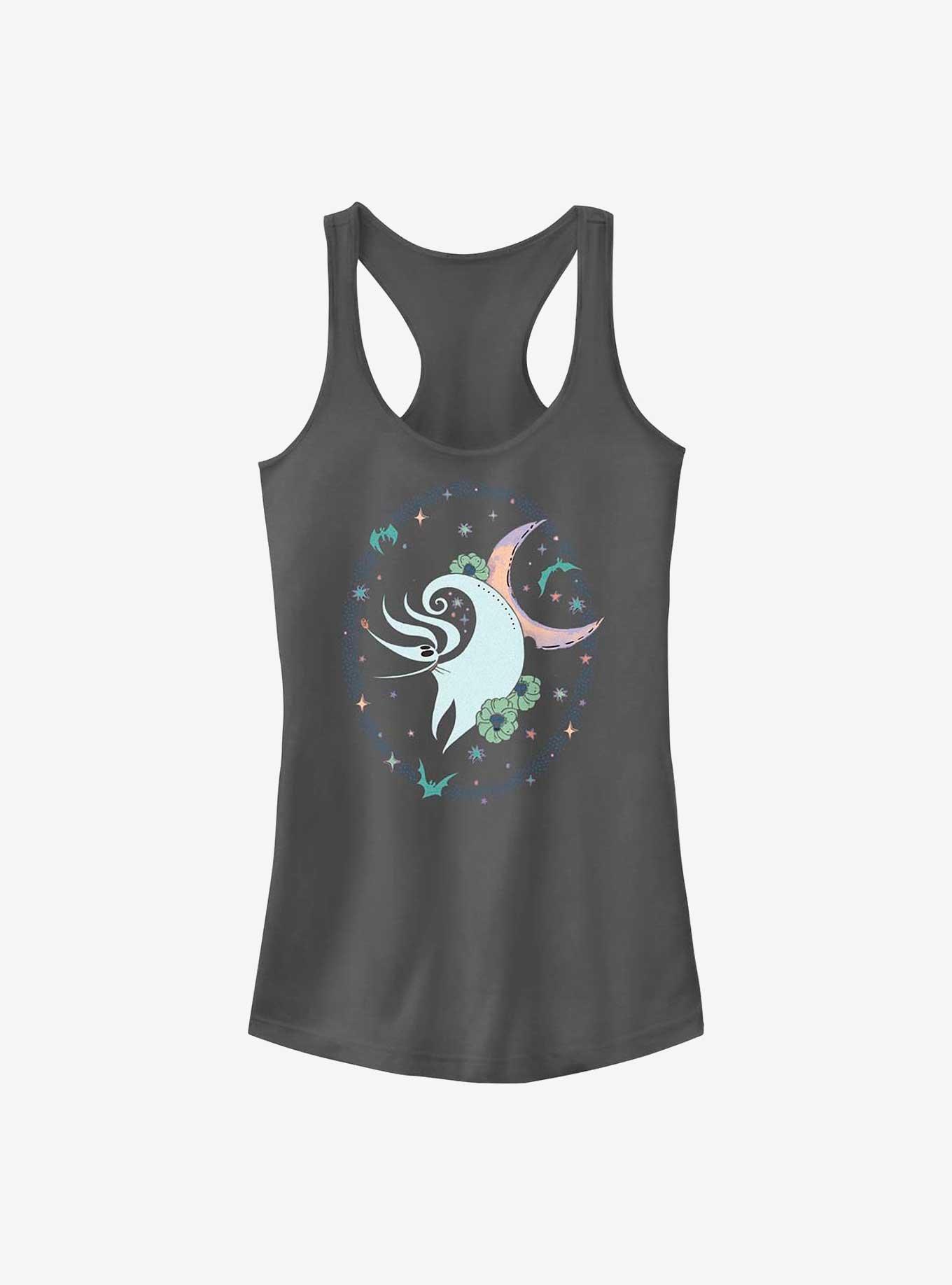 The Nightmare Before Christmas Zero Stars And Flowers Girls Tank Top, CHARCOAL, hi-res