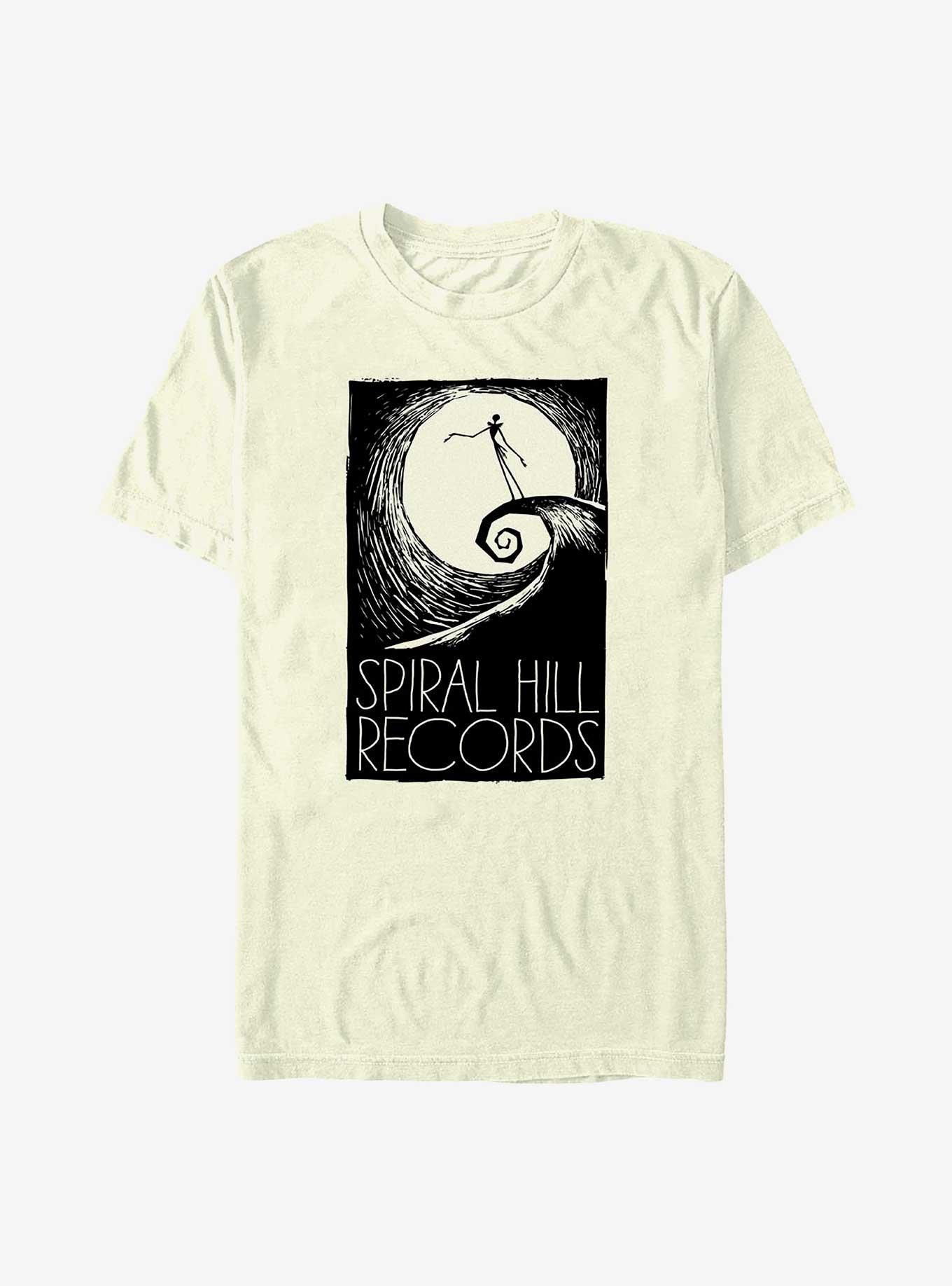 Disney The Nightmare Before Christmas Spiral Hill Records T-Shirt, NATURAL, hi-res