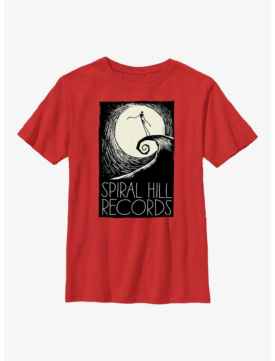 Disney The Nightmare Before Christmas Hill Records Youth T-Shirt, RED, hi-res