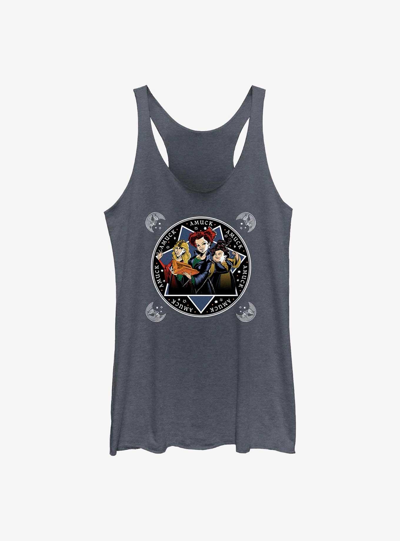 Disney Hocus Pocus Sanderson Sisters Cartoon Style Womens Tank Top, NAVY HTR, hi-res