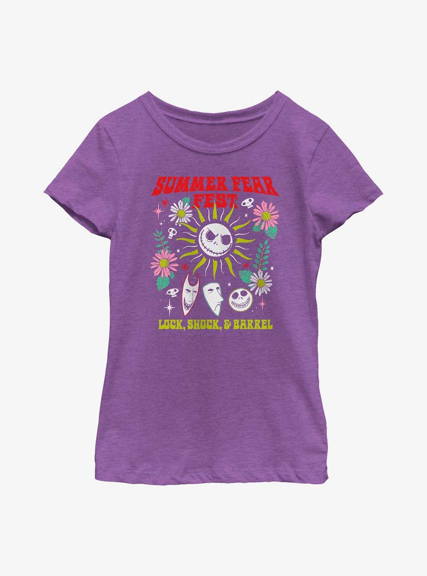 Disney The Nightmare Before Christmas Summer Back Youth Girls T-Shirt, PURPLE BERRY, hi-res
