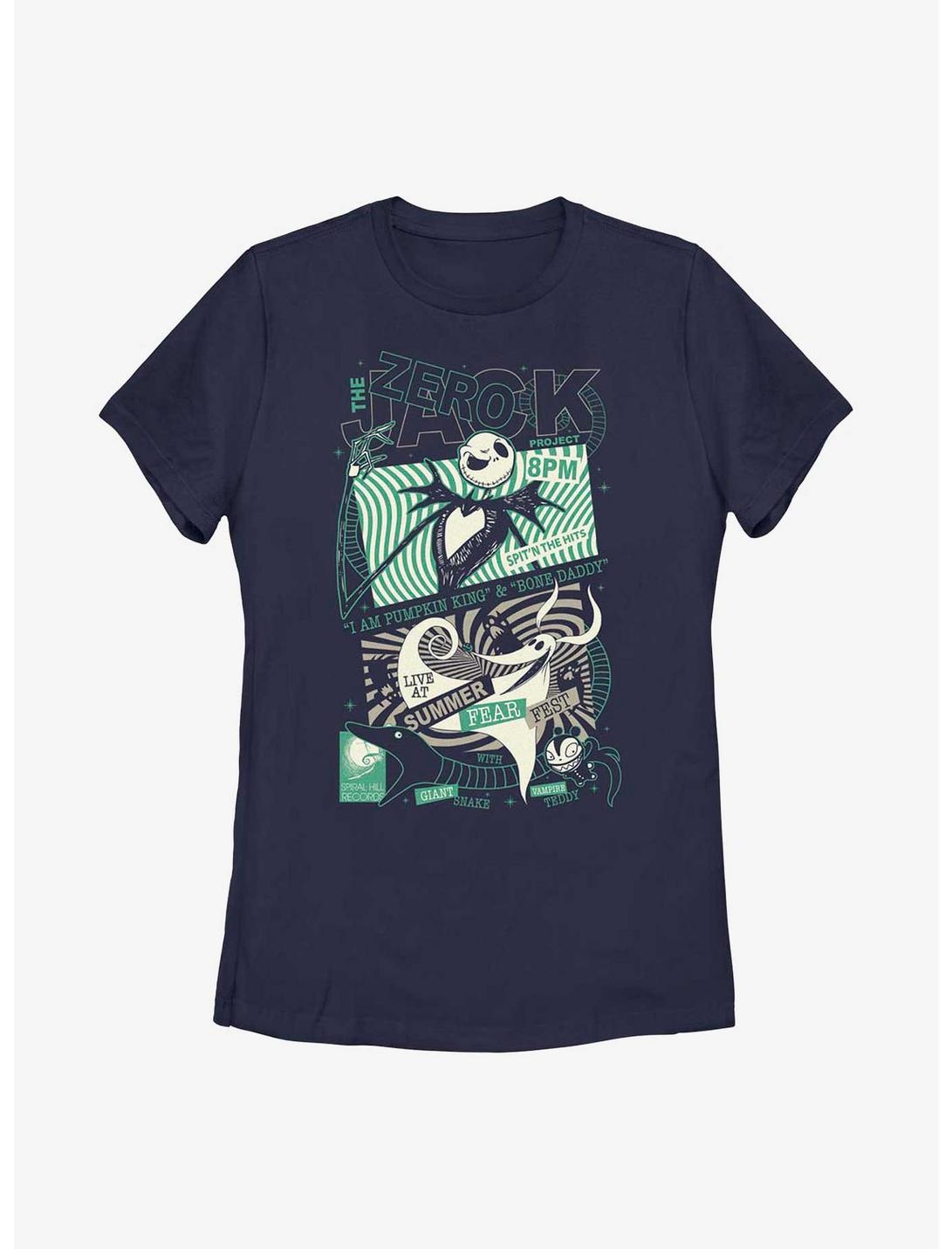 Disney The Nightmare Before Christmas Jack & Zero Fear Fest Poster Womens T-Shirt, NAVY, hi-res
