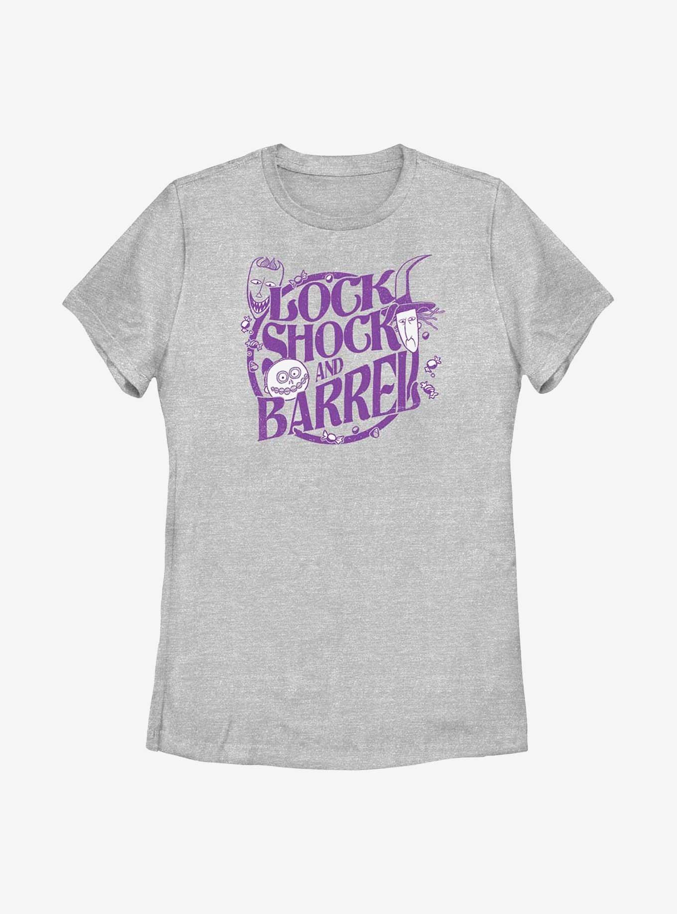 Disney The Nightmare Before Christmas Lock, Shock And Barrel Womens T-Shirt, ATH HTR, hi-res