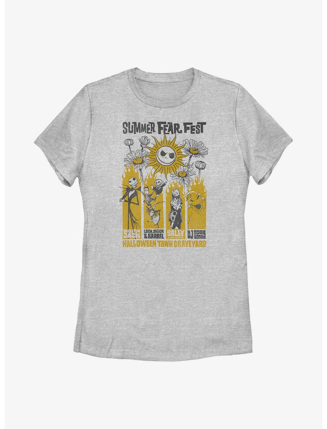 Disney The Nightmare Before Christmas Summer Fest Poster Panels Womens T-Shirt, ATH HTR, hi-res