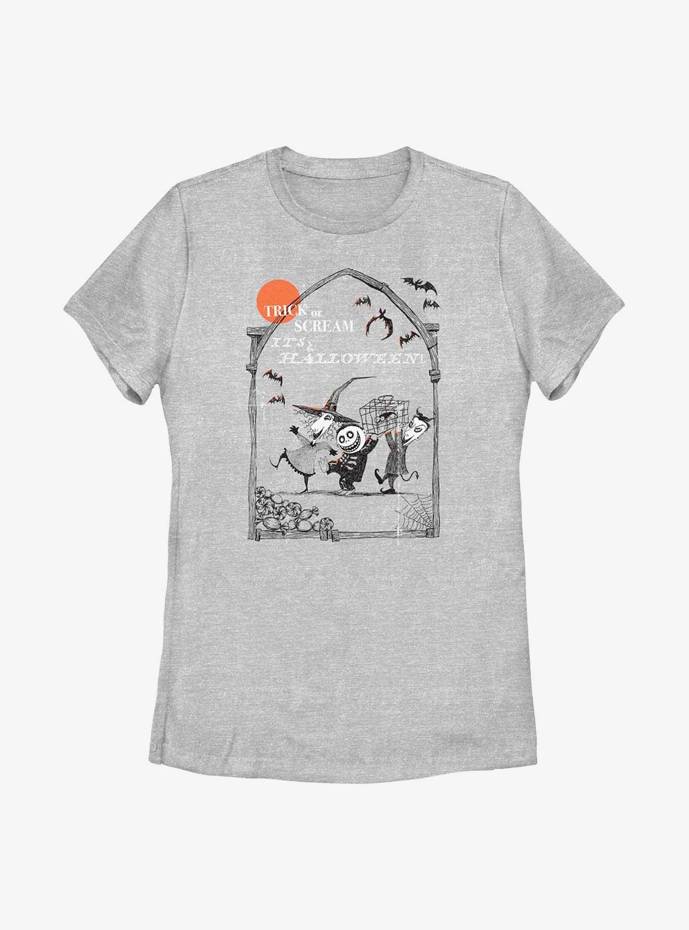 Disney The Nightmare Before Christmas Trick Or Scream Womens T-Shirt, ATH HTR, hi-res