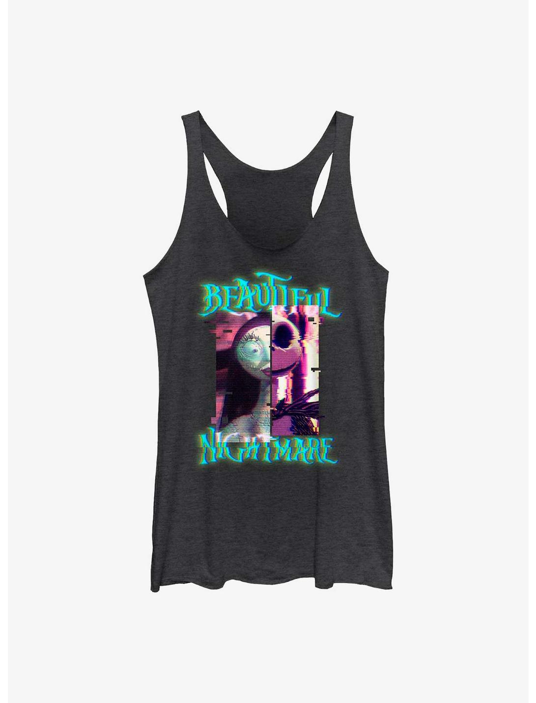Disney The Nightmare Before Christmas Glitchy Nightmare Womens Tank Top, BLK HTR, hi-res